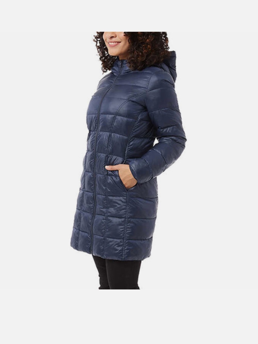 Aventure Ladies' 3/4 Length Puffer Jacket Navy Blue Color.